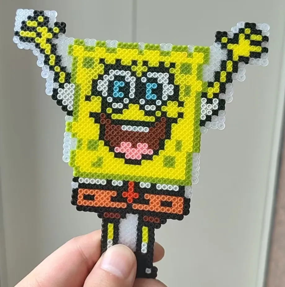海绵宝宝拼豆最终成品